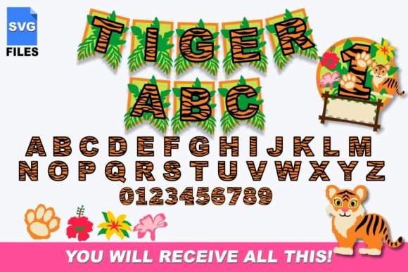 Baby Tiger Alphabet with Banner 3D SVG: A Creative Tool for Designers and Enthusiasts