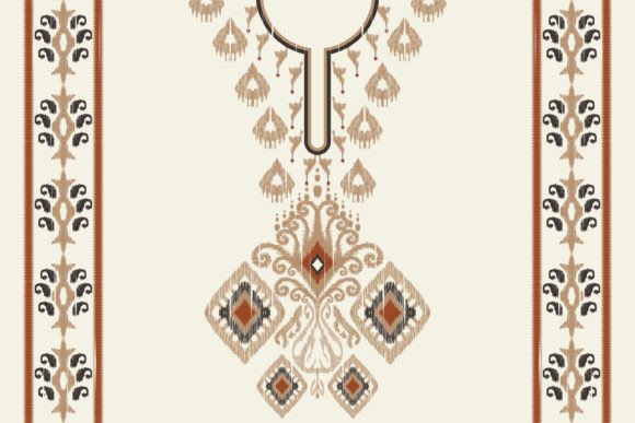 Beautiful Ikat Neckline Pattern