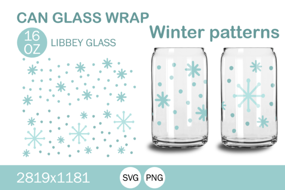 Can Glass Wrap Snowfall 16OZ