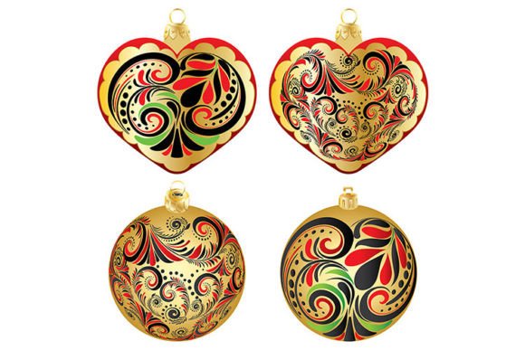 Christmas Ornaments with Folk Patterns