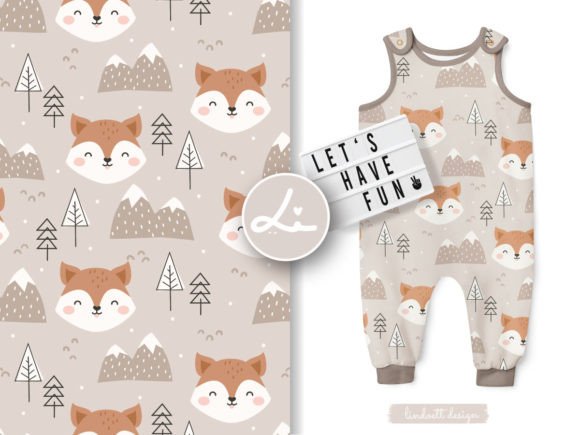 Cute Hand Drawn Pattern with Fox: A Versatile Design for Creative Projects
