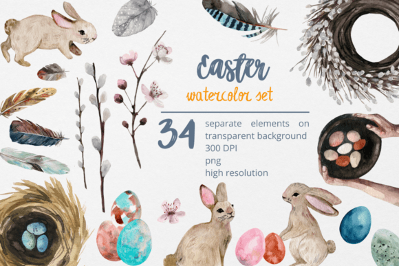 Easter Watercolor Clipart: A Creative Resource for Designers and Entrepreneurs