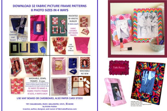 Fabric Photo Frame Patterns 8 Sizes