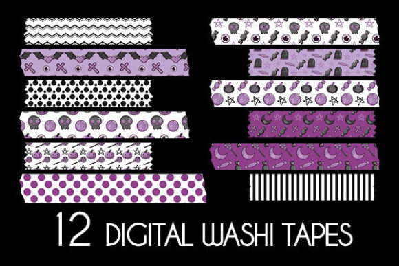 Purple Pastel Goth Washi Tapes Patterns