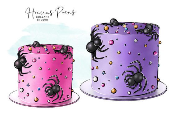 Scary Cakes, Spiders, Halloween Treats: A Unique Clipart Set for Creative Projects