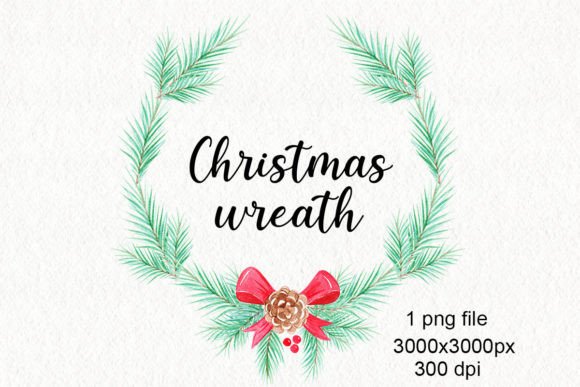 Watercolor Christmas Fir Wreath Png: A Versatile Design for Holiday Creativity