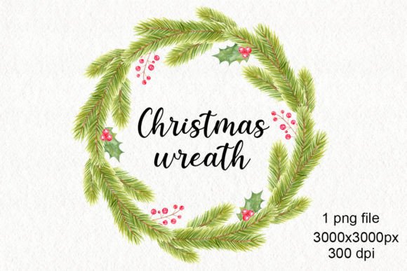 Watercolor Christmas Wreath Png: A Versatile Design for Holiday Creations