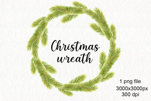 Watercolor Xmas Fir Wreath PNG: A Versatile Design for Your Christmas Decor and Creative Projects